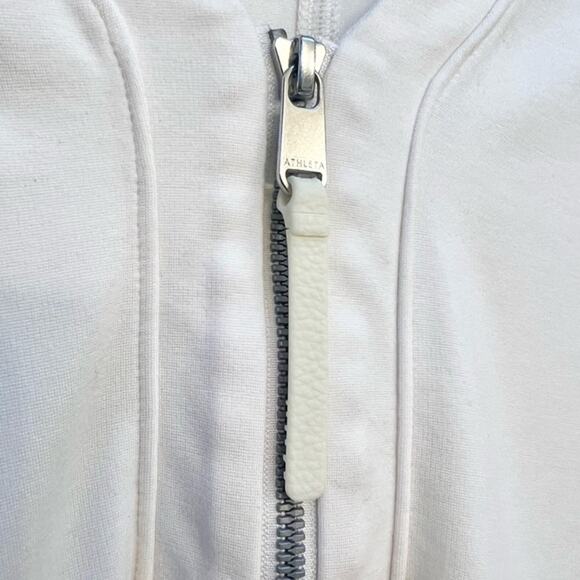 Athleta Eastbound Half Zip Sweatshirt XS Women's White Zip-Up Top - Picture 9 of 13